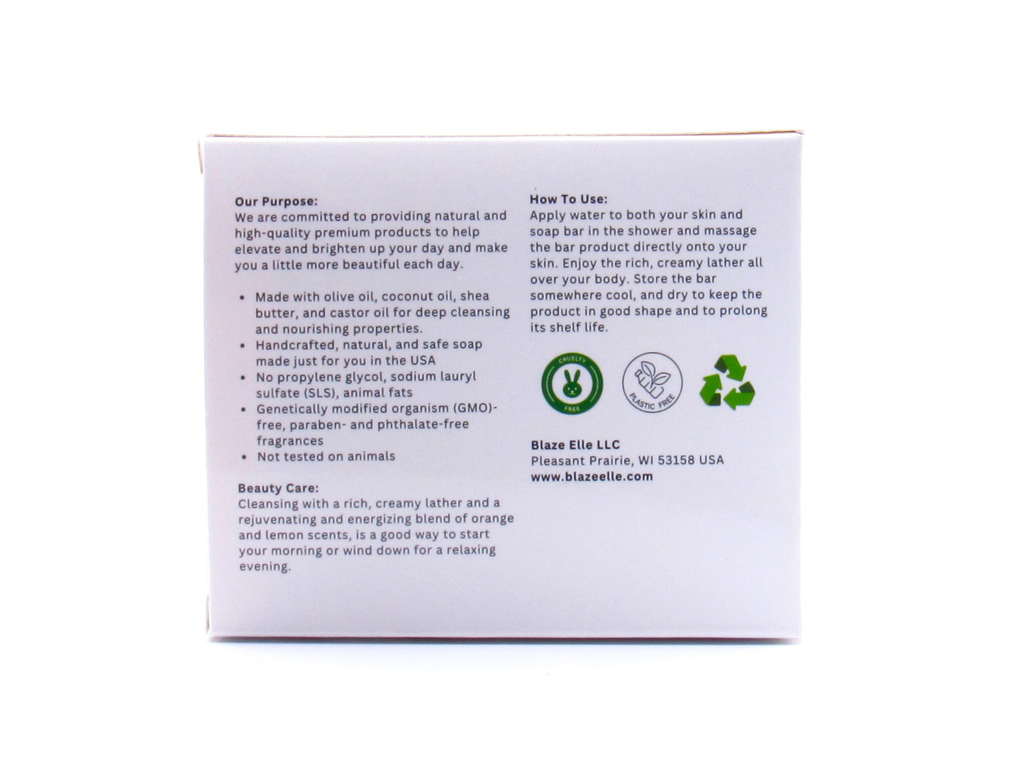 5oz Bellevea Artisan Soap Bar, Citrus