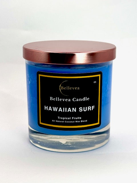 8oz Bellevea Hawaiian Surf Candle, the scents of tropical fruits