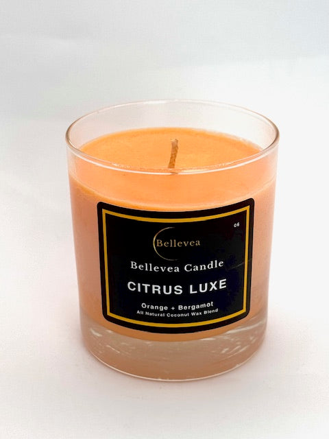 8oz Bellevea CITRUS LUXE Candle, the scents of orange and bergamot