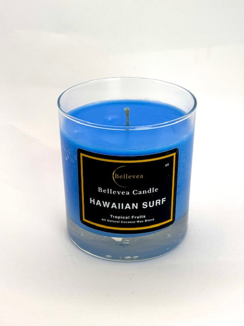 8oz Bellevea Hawaiian Surf Candle, the scents of tropical fruits