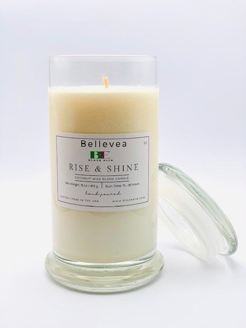 8oz Bellevea Rise & Shine Candle, the scent of coffee