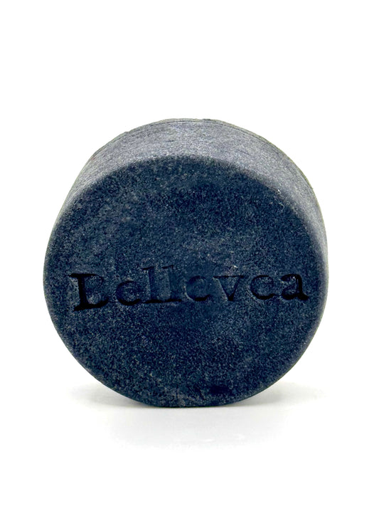 3 oz Bellevea Activated Charcoal and Lemongrass Hydrating Conditioner Bar - For hair hydrating conditioner for fine, limp, & oily hair (All Hair Types) in women and men. Scents of lemongrass and eucalyptus. Free of parabens, silicones, & sulfates