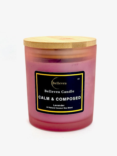11oz Bellevea Calm and Composed Candle, the scent of lavender