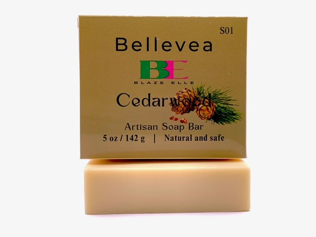 5oz Bellevea Artisan Soap Bar, Cedarwood