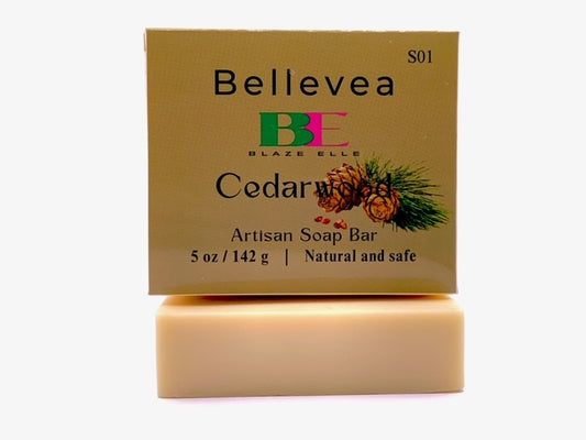 5oz Bellevea Artisan Soap Bar, Cedarwood