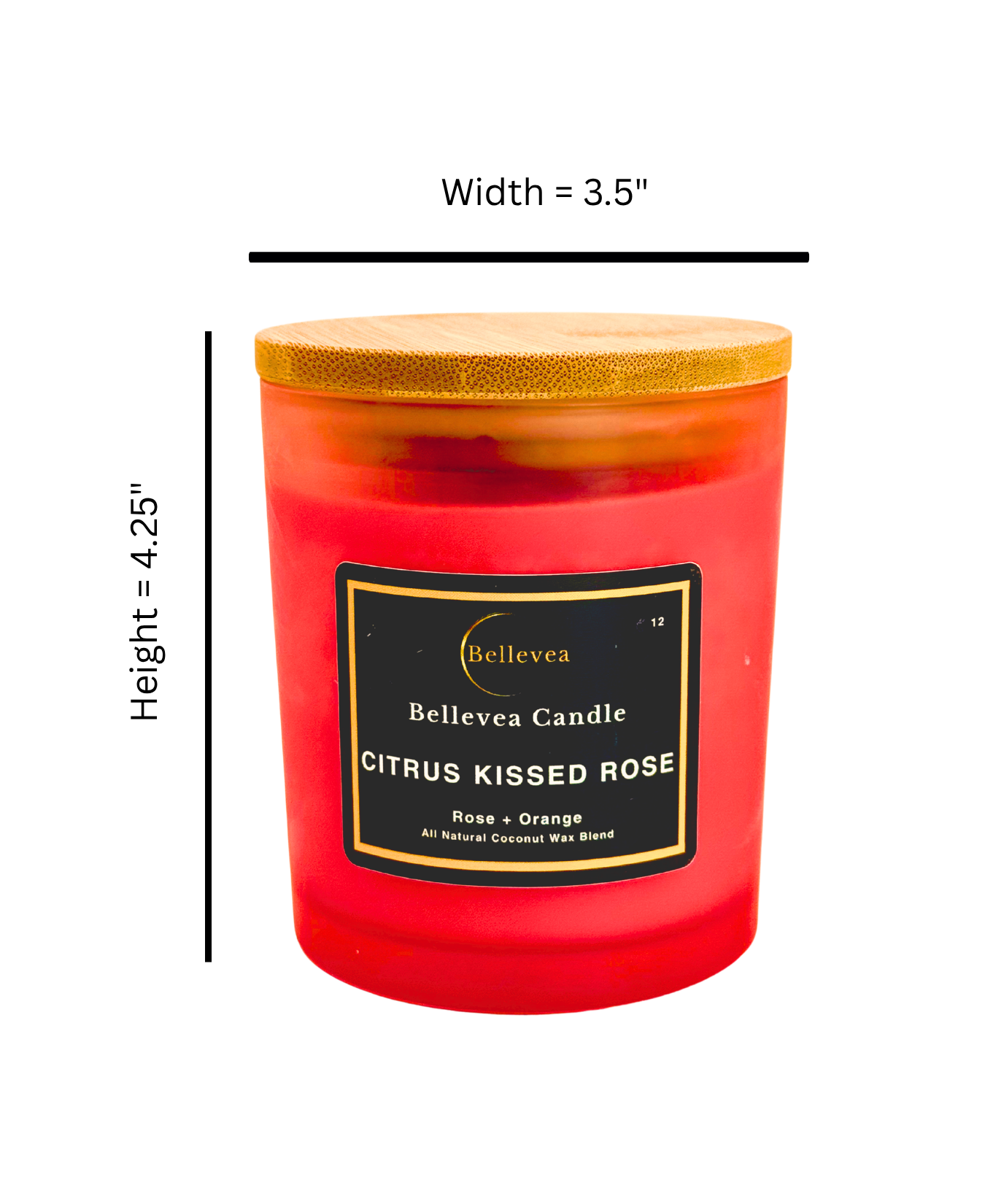 11 oz Bellevea Citrus Kissed Rose Candle, the scents of rose and orange