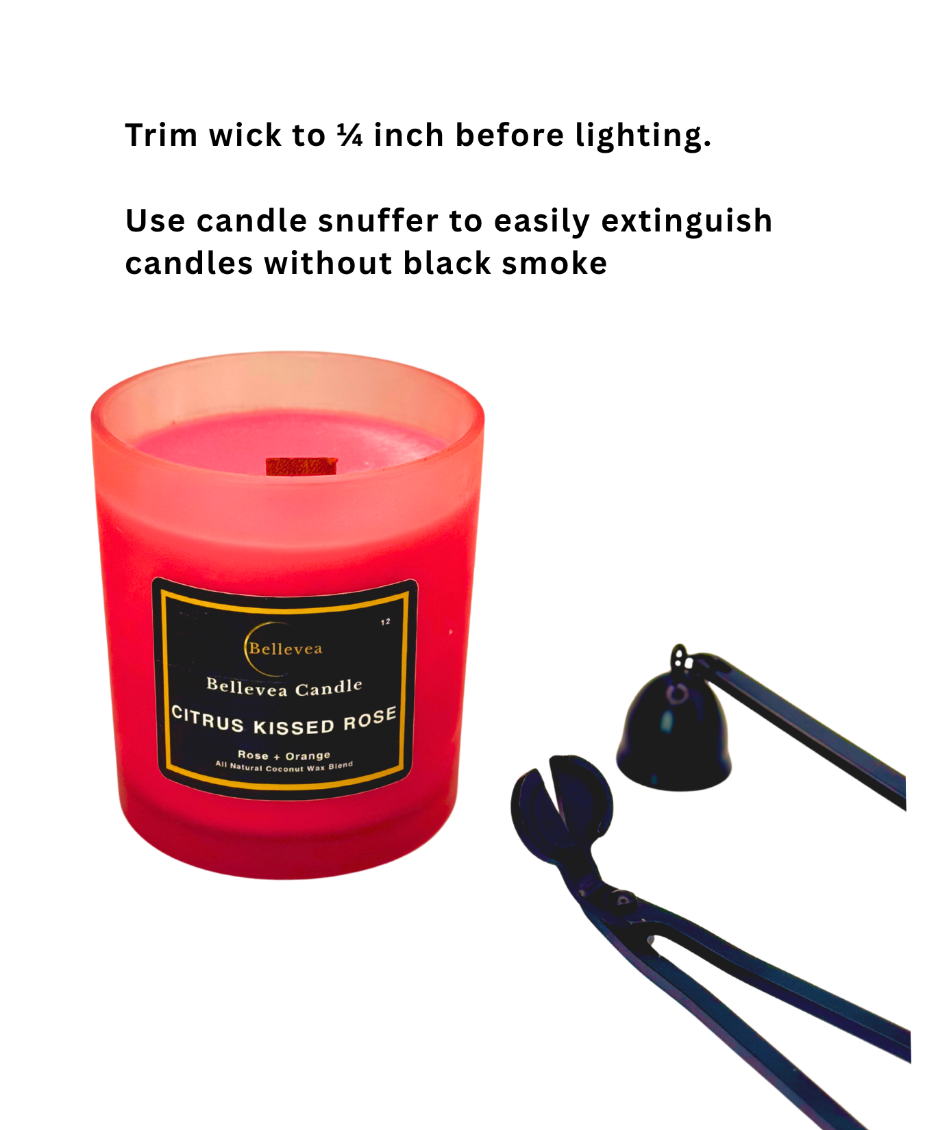 11 oz Bellevea Citrus Kissed Rose Candle, the scents of rose and orange