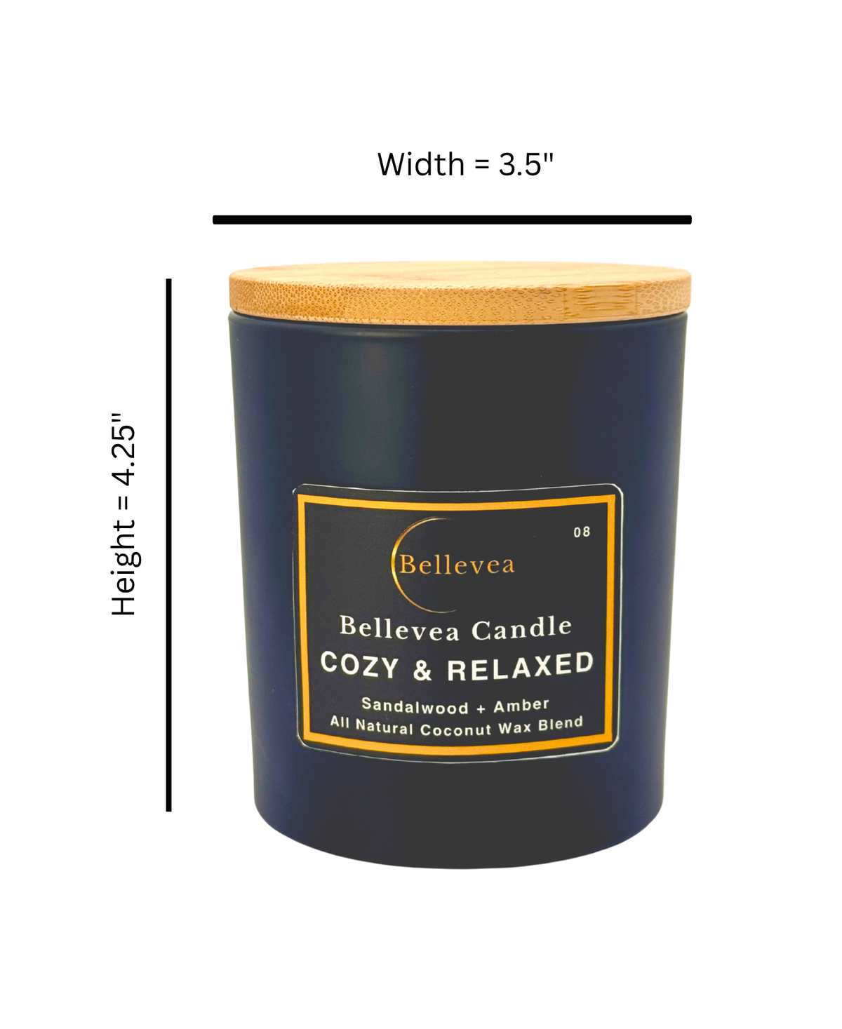 11 oz Bellevea Cozy & Relaxed Candle, the scents of amber and sandalwood
