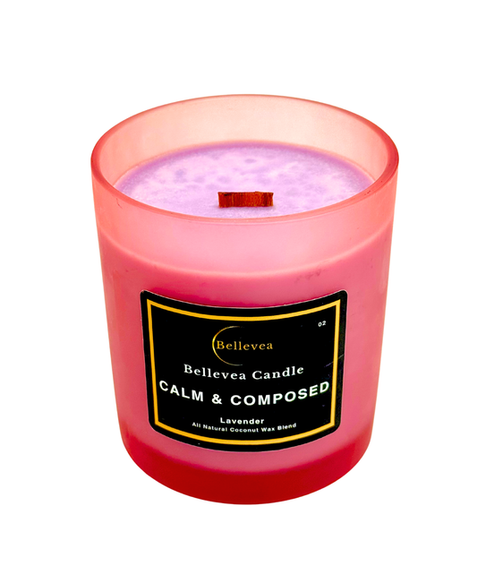 11oz Bellevea Calm and Composed Candle, the scent of lavender