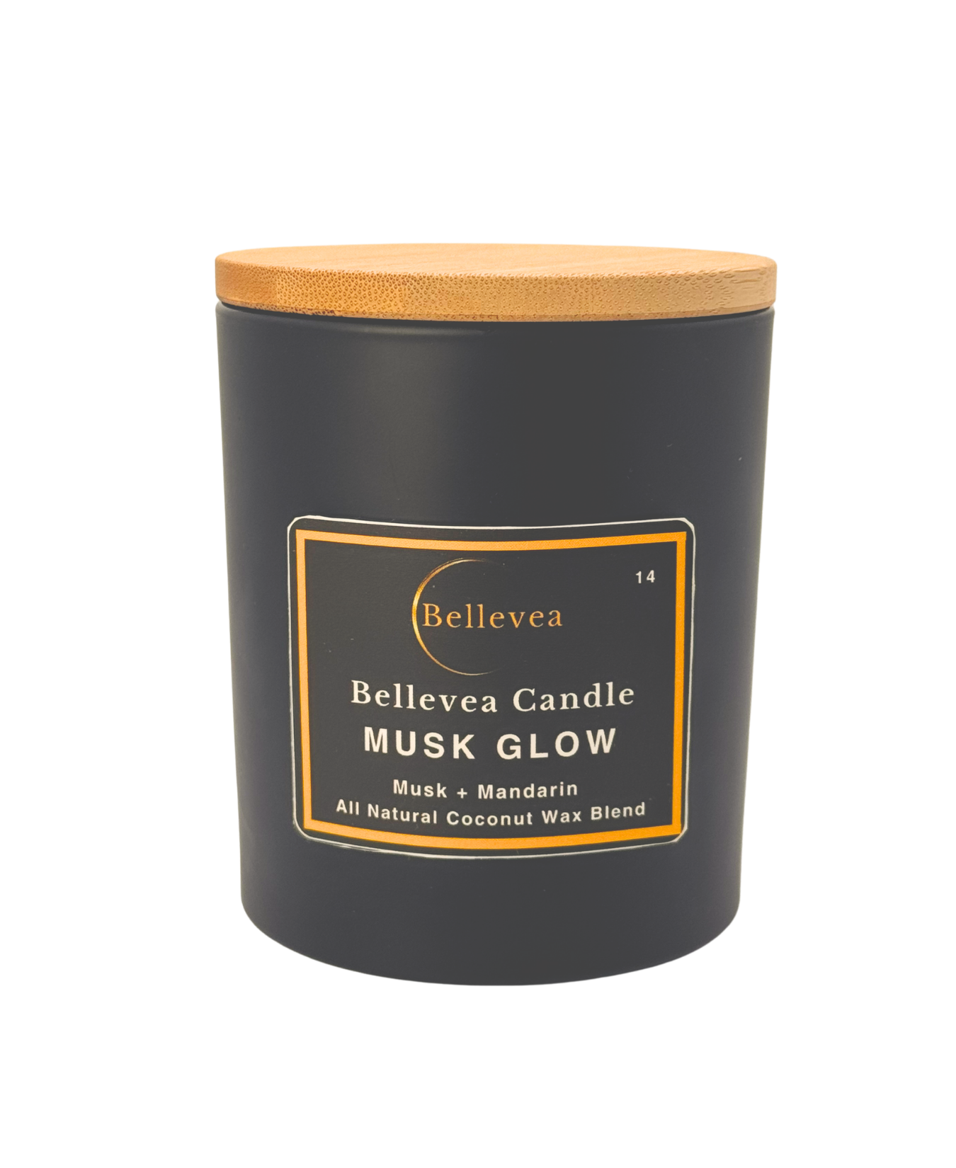 11 oz Bellevea Musk Candle, the scents of musk, orange, sandalwood, and vanilla