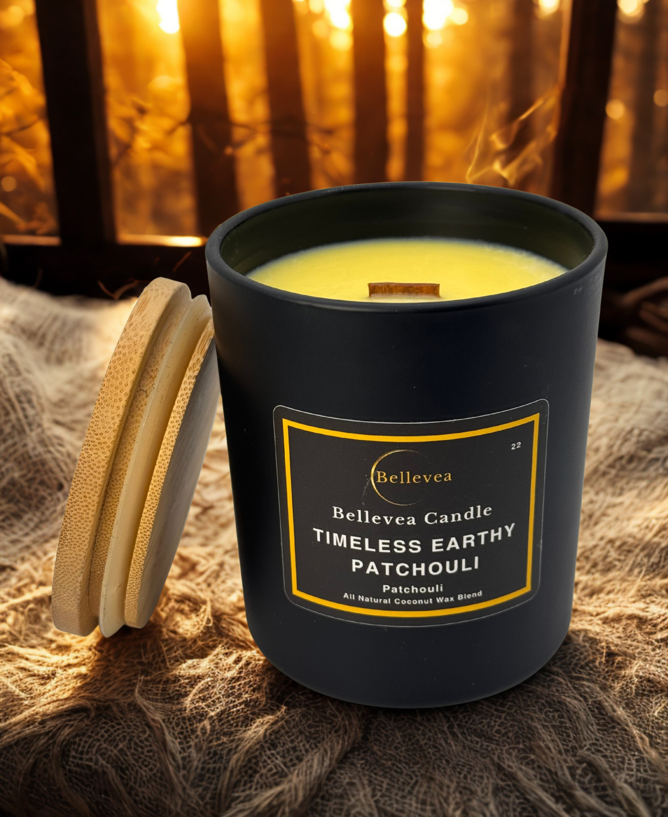 11 oz Bellevea Timeless Earthy PATCHOULI Candle, the scents of patchouli and bergamot