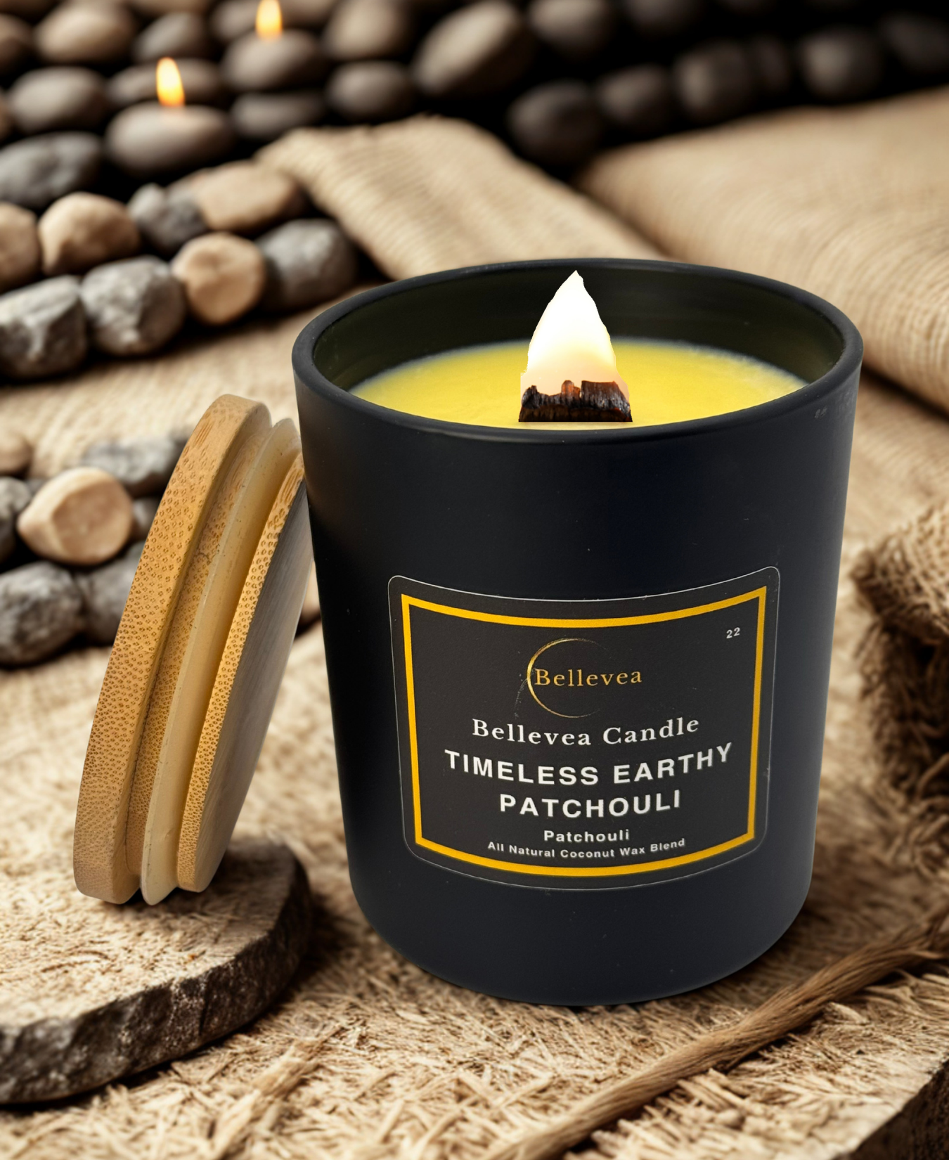 11 oz Bellevea Timeless Earthy PATCHOULI Candle, the scents of patchouli and bergamot