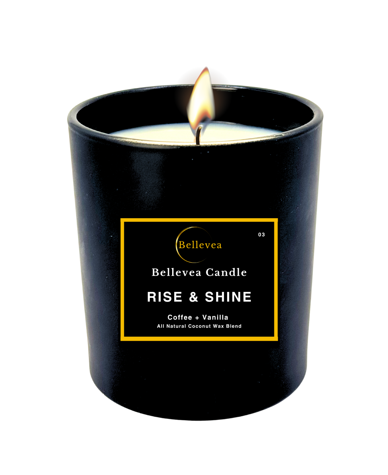 8oz Bellevea Rise & Shine Candle, the scent of coffee