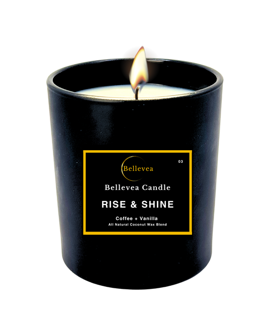 11oz Bellevea Rise & Shine Candle, the scent of coffee