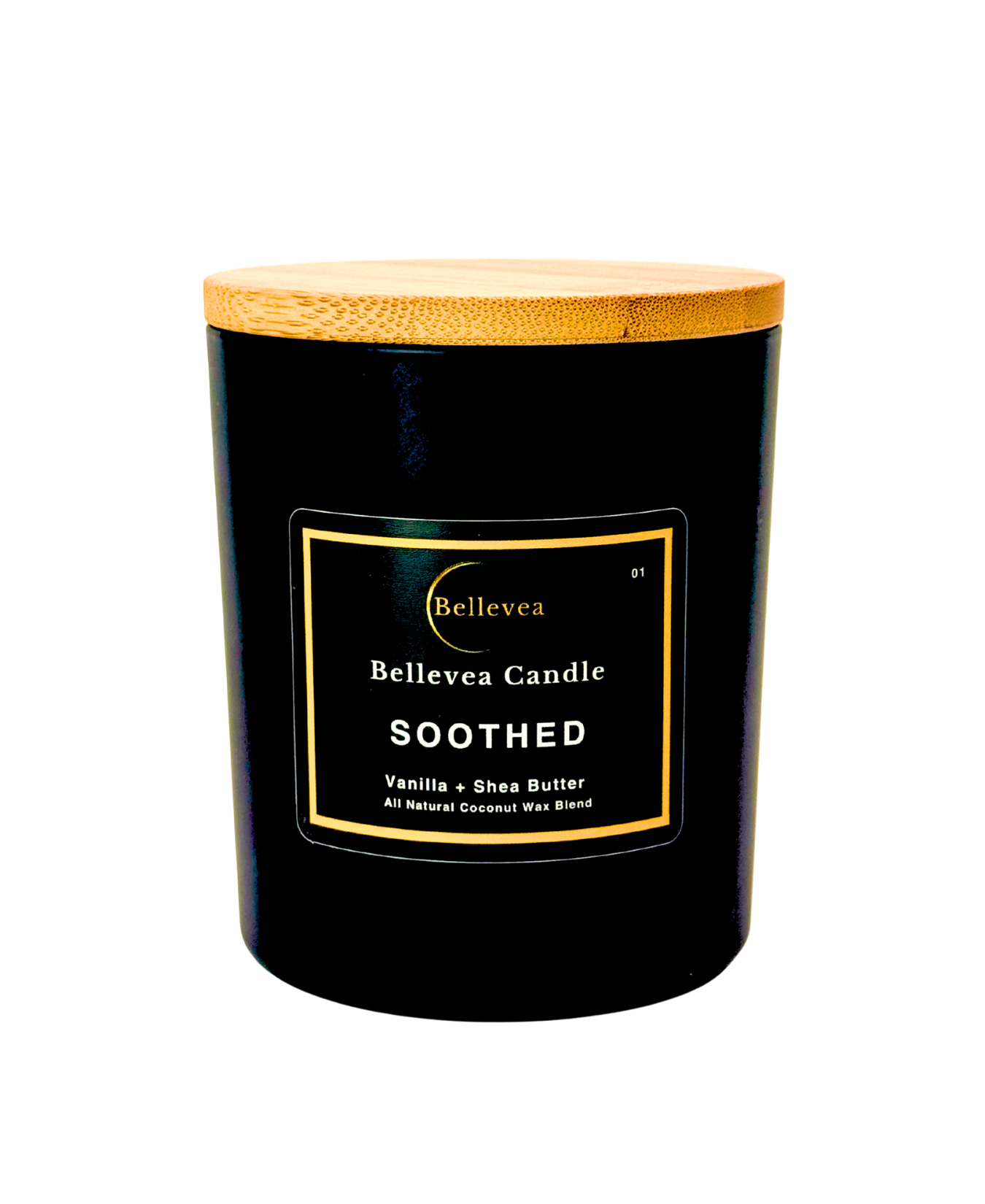 11 oz Bellevea Soothed Candle, the scents of vanilla and shea butter