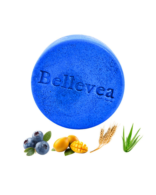 3 oz Bellevea Blueberry Breeze Conditioner Bar, scents of orange, tropical fruits, coconut, mango, and pineapple