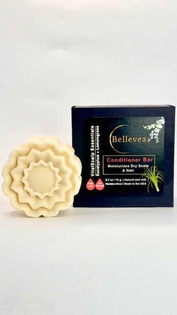 2.7ozBellevea VitalScalp Essentials Conditioner Bar, scents of eucalyptus and lemongrass