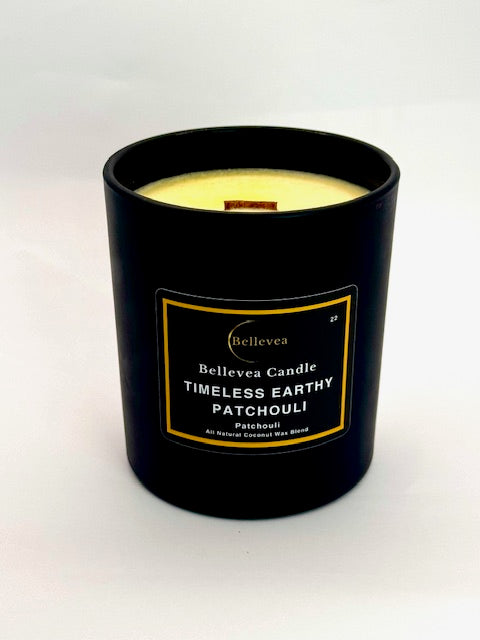 11oz Bellevea Timeless Earthy PATCHOULI Candle, the scents of patchouli and bergamot