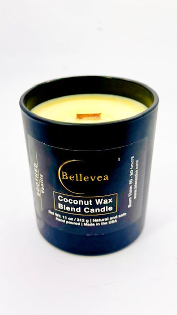 11oz Bellevea Soothed Candle, the scents of vanilla and shea butter