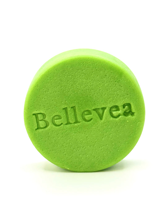 3 oz Bellevea Lemon & Peppermint Conditioner Bar - For hair strengthening & volumizing conditioner for thin, coarse, dry, and damaged hair (All Hair Types) in women and men. Scents of lemon and peppermint. Free of parabens, silicones, & sulfates