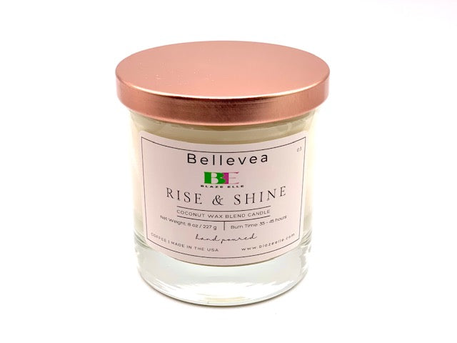 8oz Bellevea Rise & Shine Candle, the scent of coffee